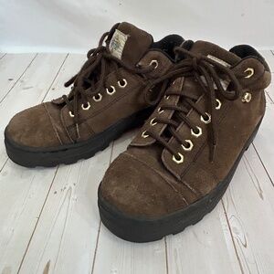 Panama Jack Escape Women's Brown Suede Leather‎ Cap Toe Hiking Ankle Boots